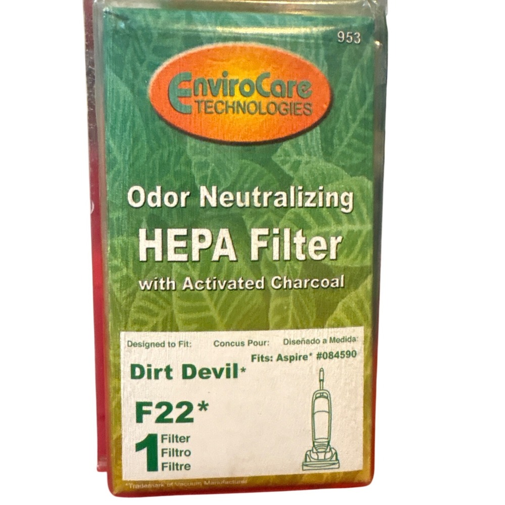 EnviroCare F22 HEPA Filter for Dirt Devil Aspire Odor Neutralizing Charcoal 953